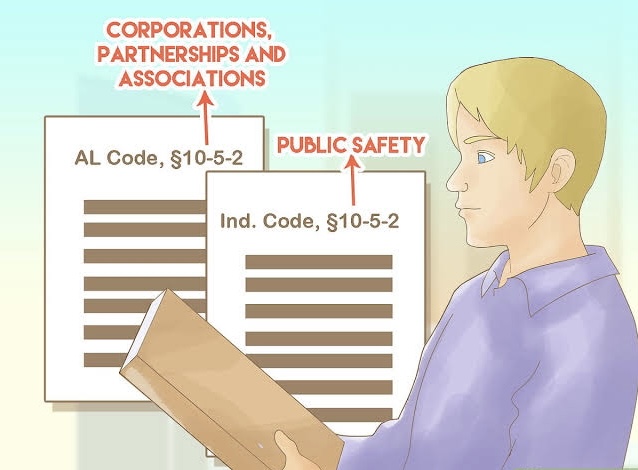 A man reading his company’s legal statutes